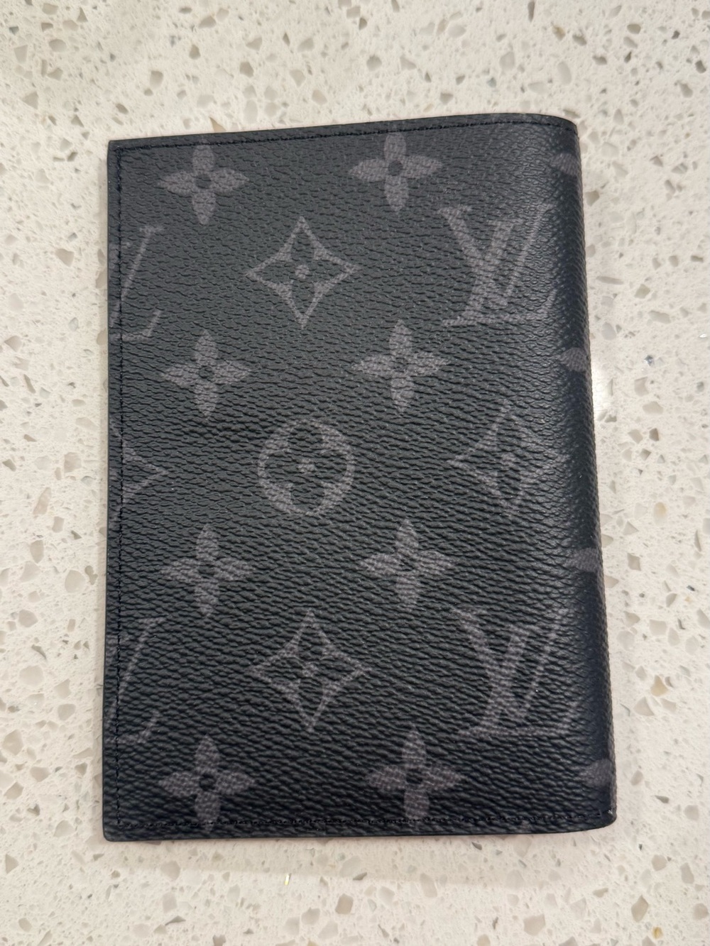 Louis Vuitton Black & Gray Monogram Passport/Card Holder